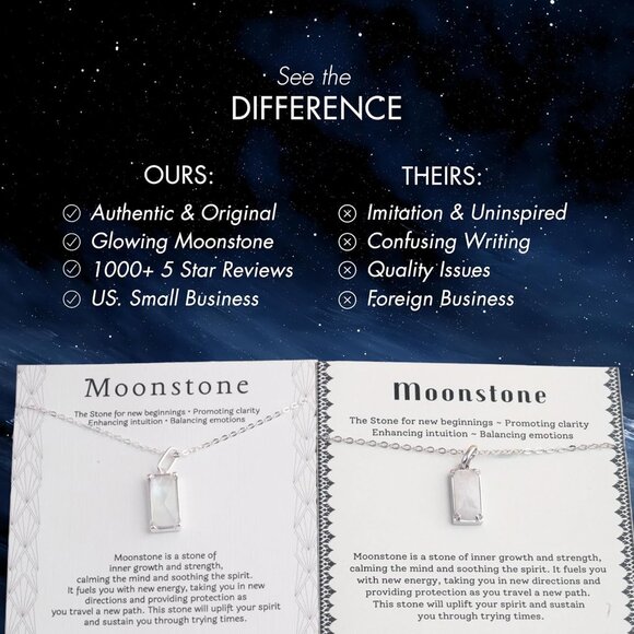 Rainbow Moonstone Sterling Silver Necklace for Women - Inspirational Gift - Picture 6 of 6